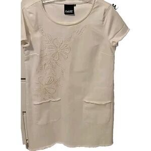 Nanette Lepore dress frayed edges relaxed easy dress Size Medium